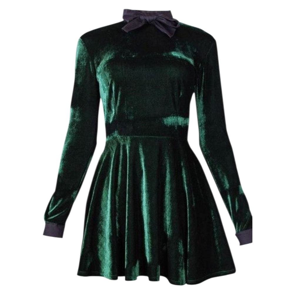 Valfre Green Velvet Mini Dress